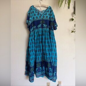 Vintage Comfort Choice Women's Multicolor Floral Cotton Lounge Dress size 4X